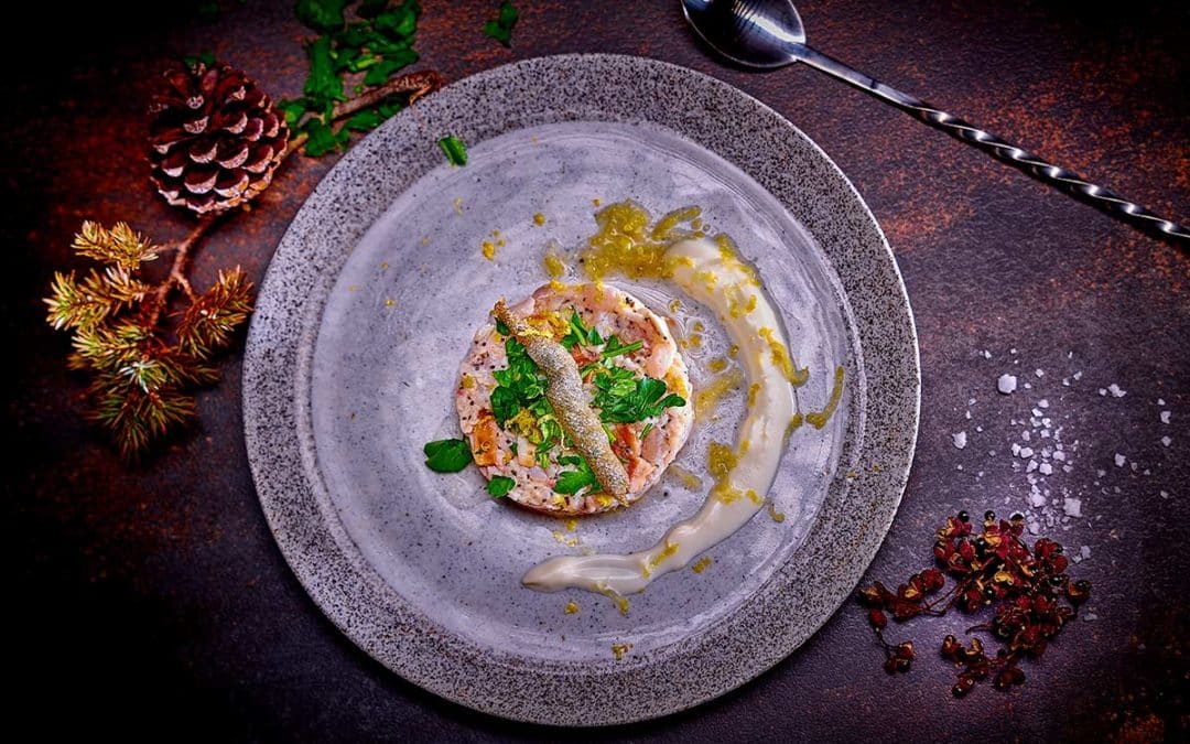 Tartare de féra, tout en fraîcheur, au Gin Alpin