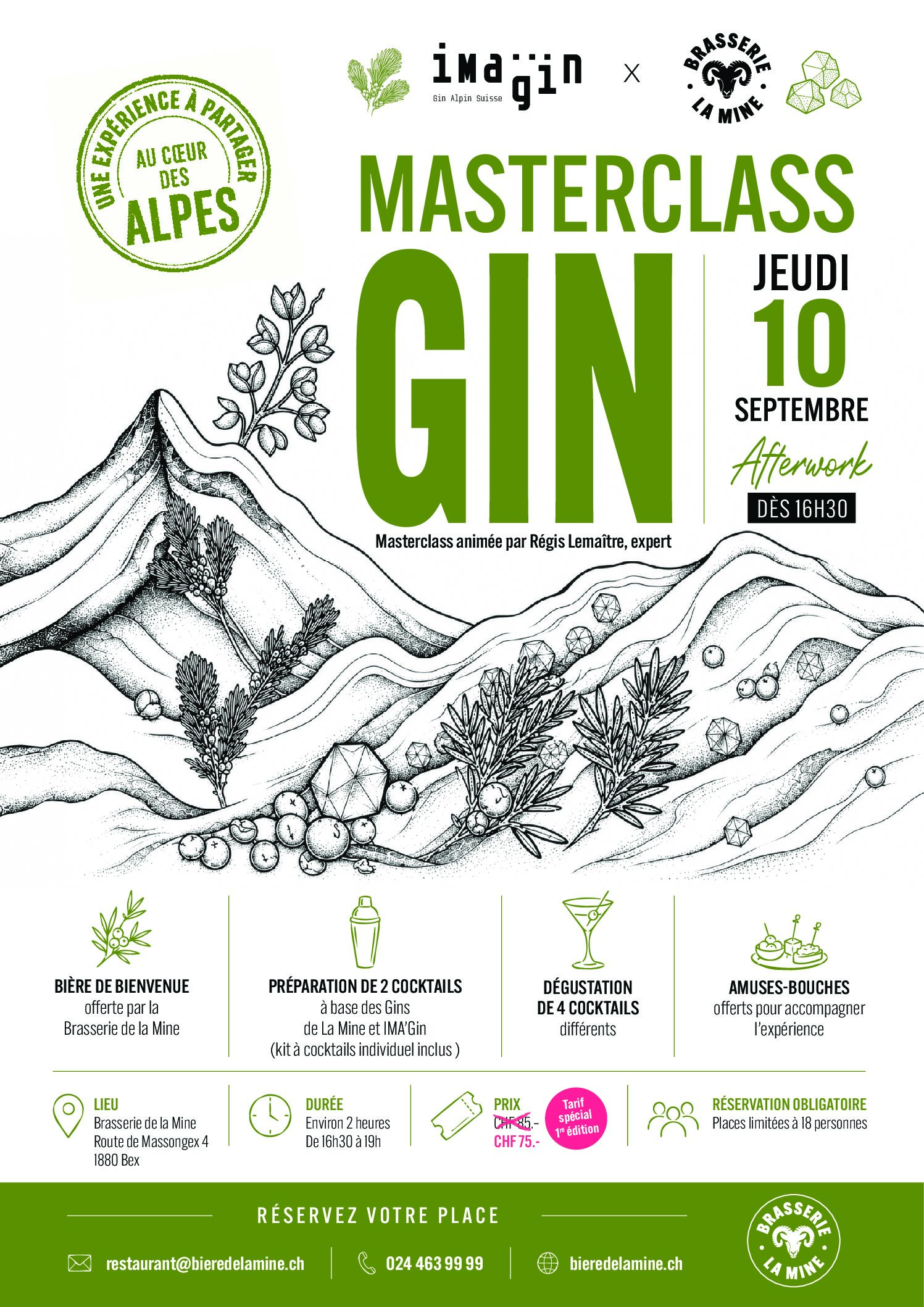 10 septembre, Event IMA&rsquo;Gin X La Mine – Brasserie de la Mine à Bex